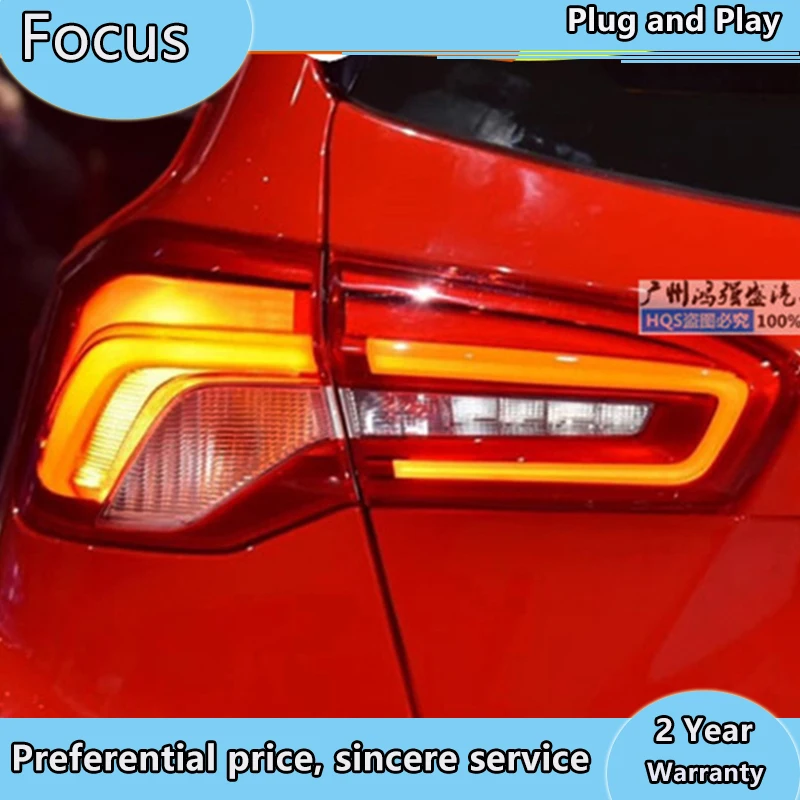 Lámpara trasera LED para coche Ford Focus 2019, cubierta drl + señal + freno + marcha atrás