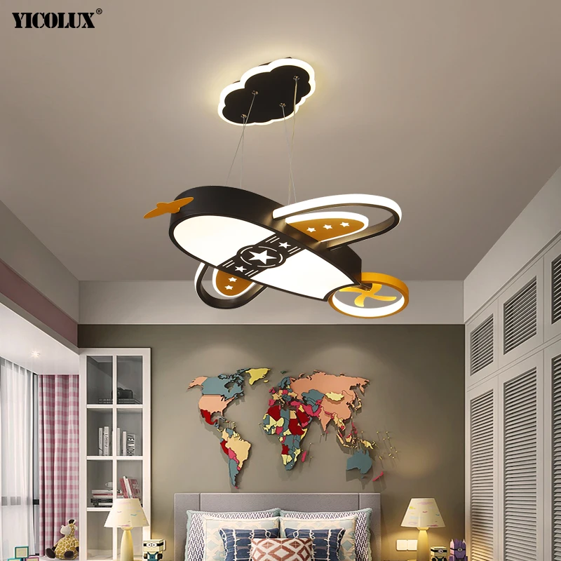 Dimming Airplane Pattern Decorative New Modern LED Chandelier Lights Living Children's Room kid Bedroom Lamps Pendant Lighting