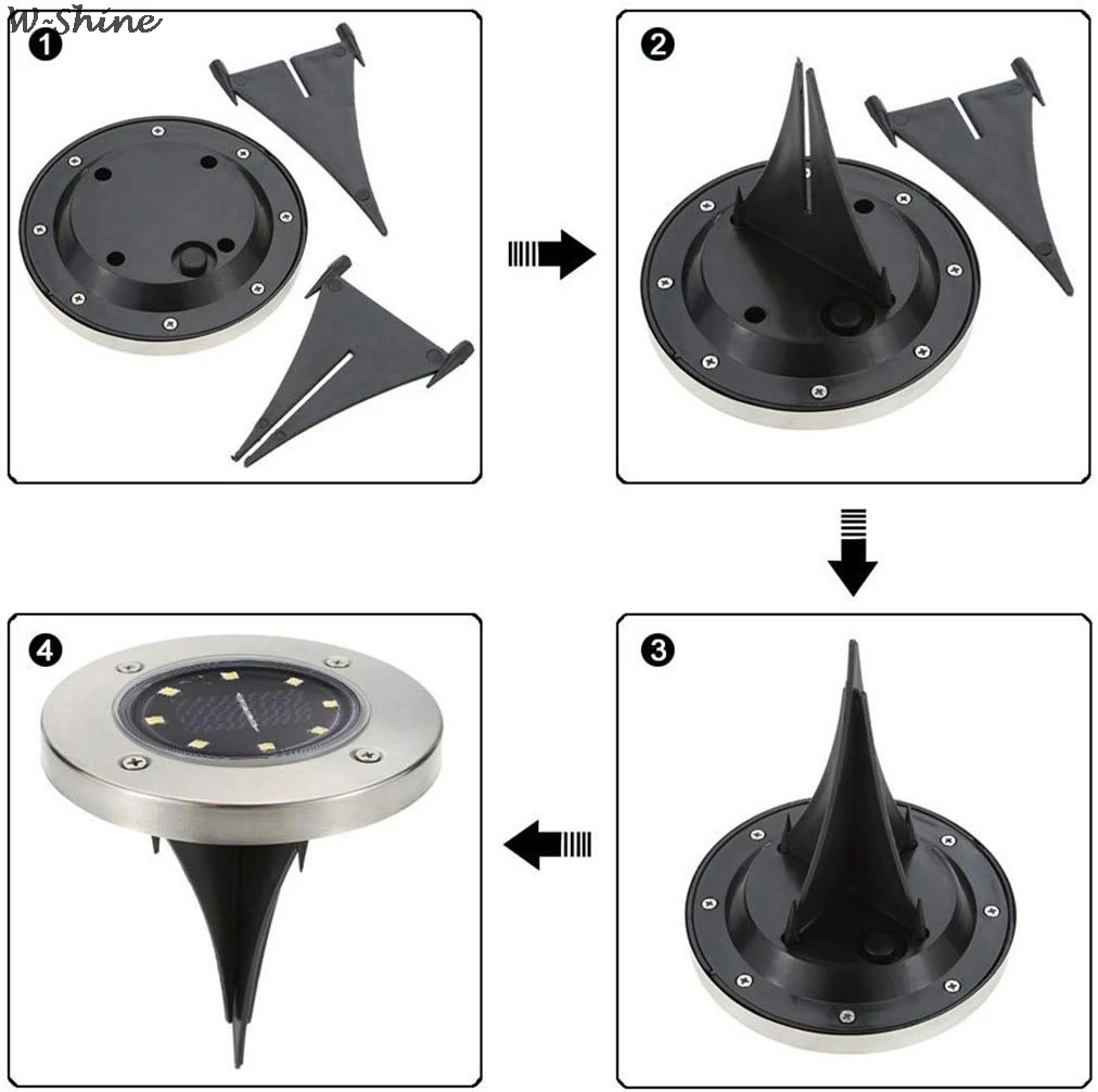 Водонепроницаемый напольный светильник на солнечной батарее 8 светодиодов из