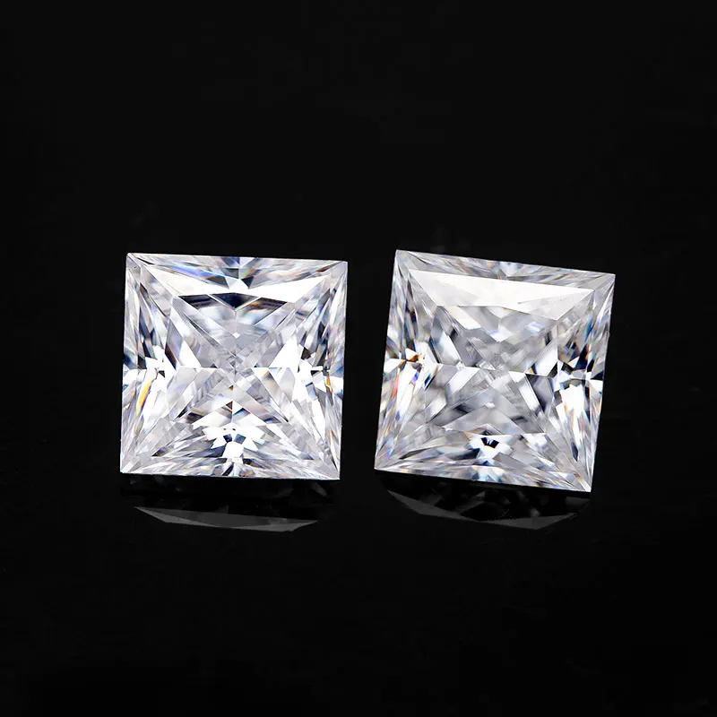 

BEST D COLOR 5*5mm princess cut square shape moissanite gemstone for wedding rings