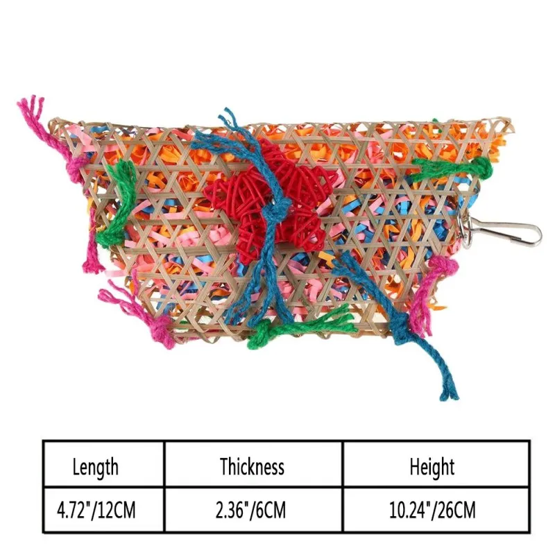 

Natural Bamboo Woven Parrot Bird Chewing .Toys Cockatiel Bamboo Ladder Climbing.Toys Bird Cage Supplies Pet Toy Product