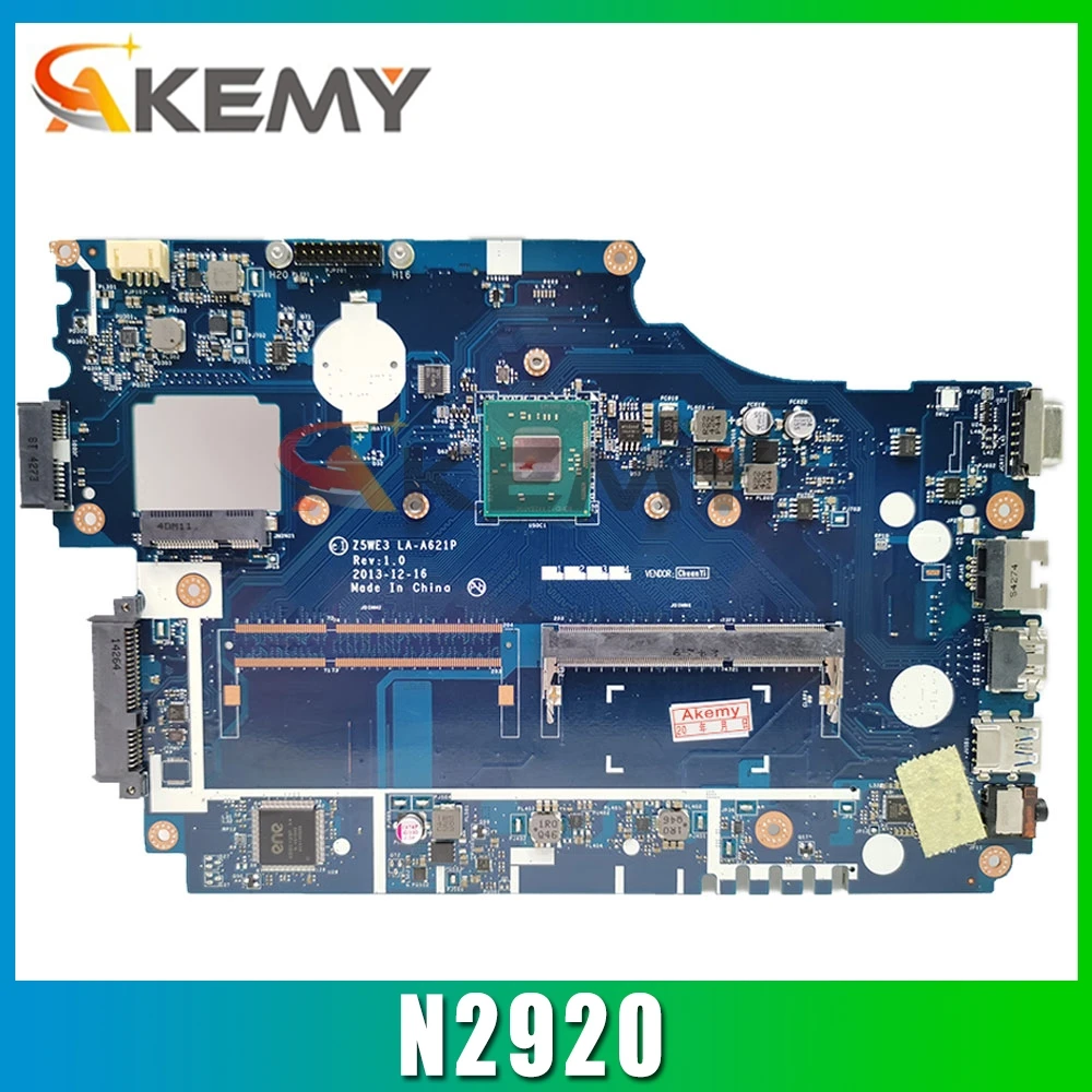 

Akemy Laptop motherboard For ACER Aspire E1-510 N2920 Mainboard Z5WE3 LA-A621P SR1SF