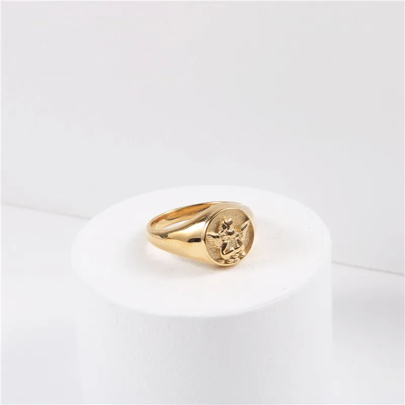 Joolim PVD кольца с золотым покрытием Ангел из нержавеющей стали 2021 модные ювелирные