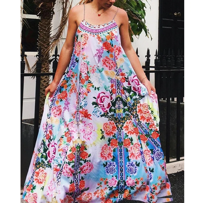 2020 Multicolor Bikini Cover-ups Strapless Loose Summer Maxi Dress Women Plus Size Beachwear Swimsuit Cover Up Sarongs A386 | Женская