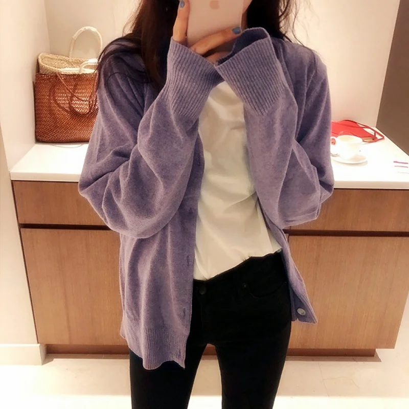 

Свитер женский осенний трикотажный, теплый, однотонный