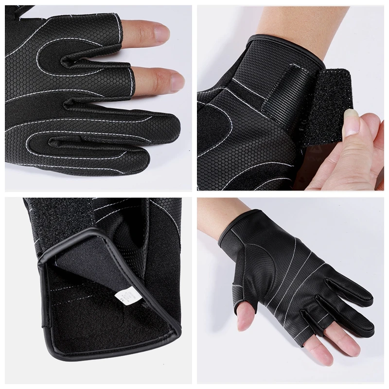 Перчатки с тремя пальцами для рыбалки мужские женские противоскользящие