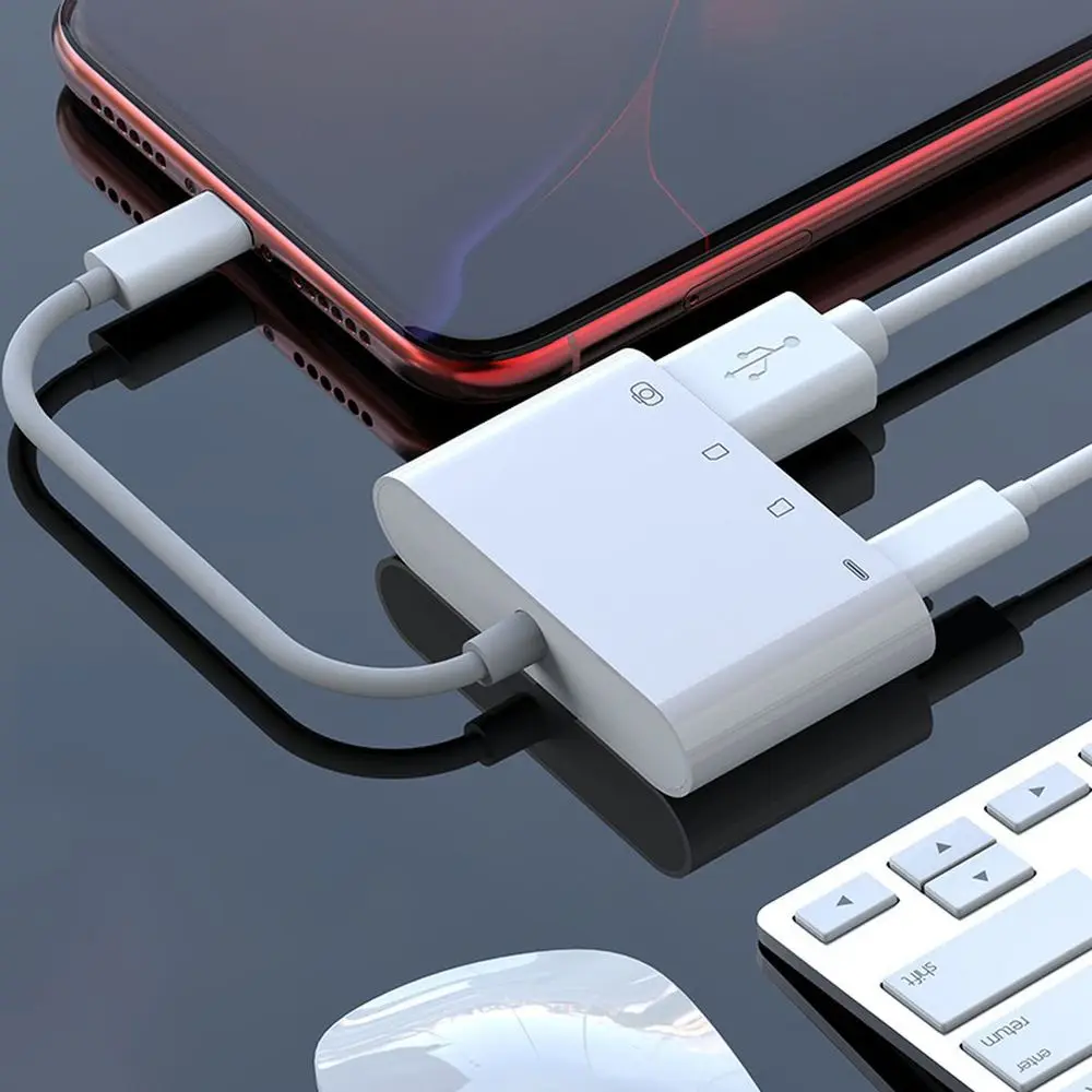 

OTG USB Adapter For iPhone Adapter To USB 3.0 Converter Mouse Keyboard U Disk Camera Card Reader Data Converter For iPhone 11 12
