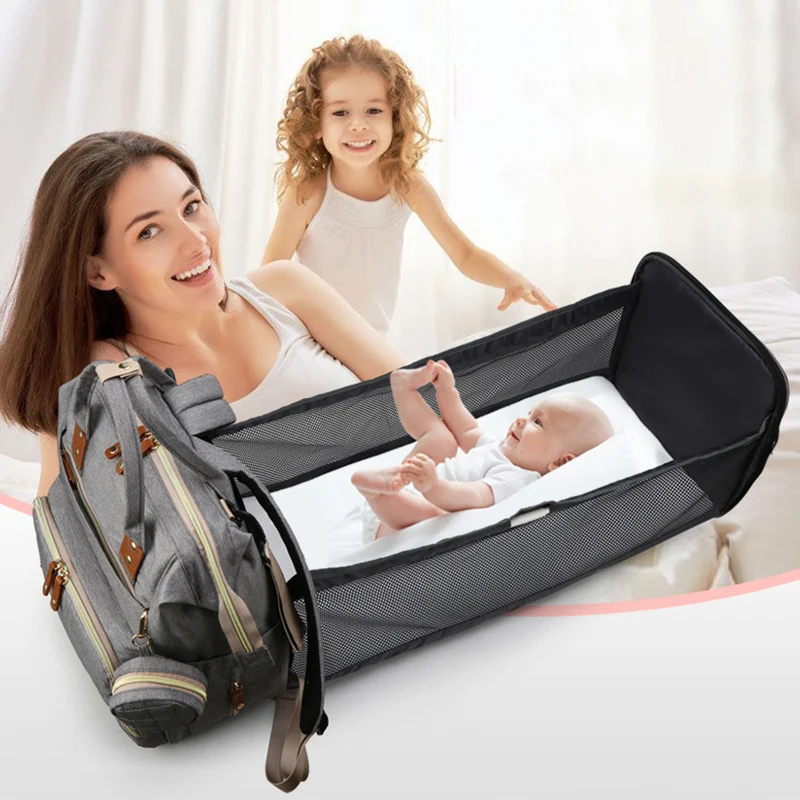 "Лидер продаж, Модный корейский рюкзак для мамы, можно повесить детскую коляску, сумка для мамы, складная сумка для детской кроватки"