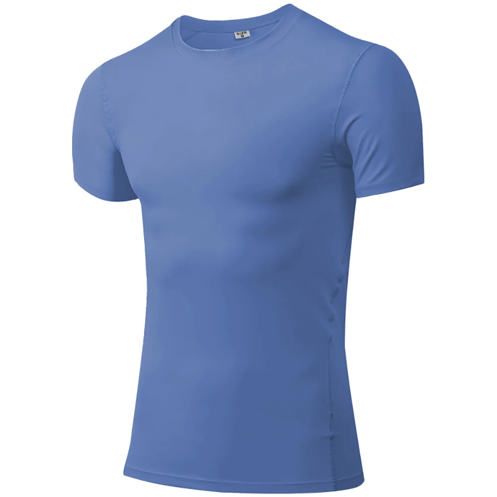 Men Compression Dry Fit T Shirt Sports T-shirt Gym Fitness Clothing Exercise Bodybuilding Training Running Shirt Rashguard 3XL