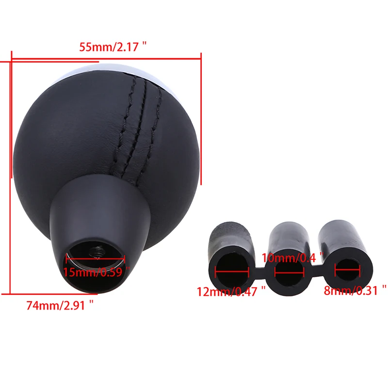 Ручка переключения передач POSSBAY из алюминия и кожи 5 скоростей 3 адаптера 8 мм/10