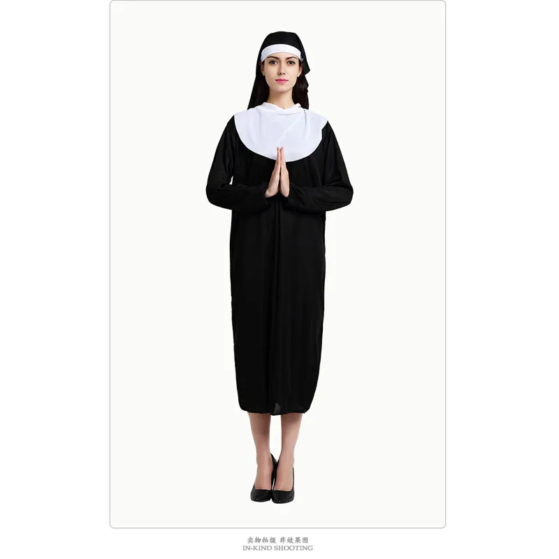 

Easter dress COSPLAY nun robe party role-playing dress drama stage performance dress costumes includes dress and headwear