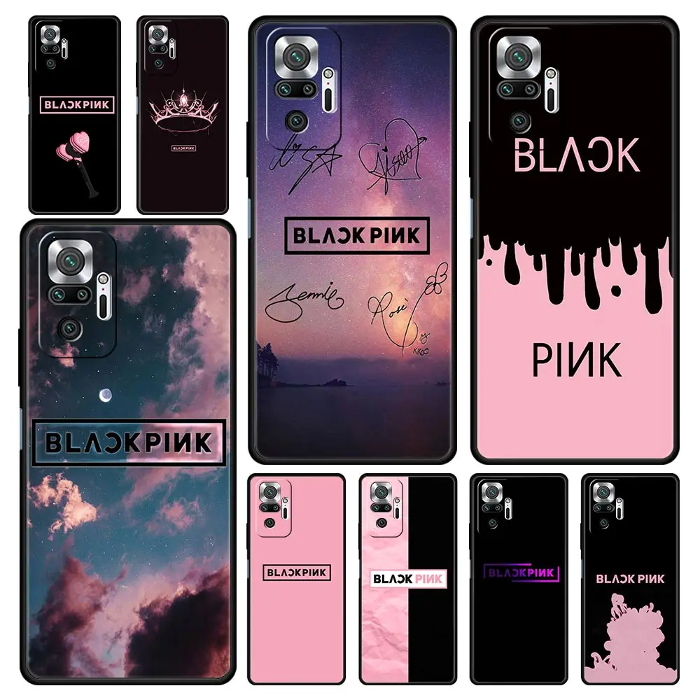 

BLACK-PINKS Funda For Xiaomi Redmi Note 9S 9 8 11 10 Pro 7 8T K40 9C 9A 7A 8A Black Soft Silicone Phone Coque Cover