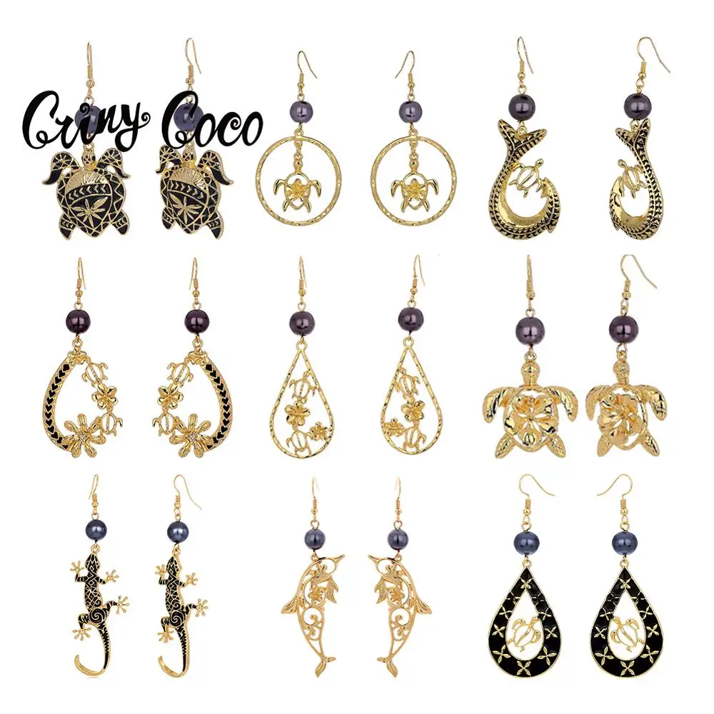 Полинезийские серьги в виде Гавайских черепашек модные ювелирные изделия с