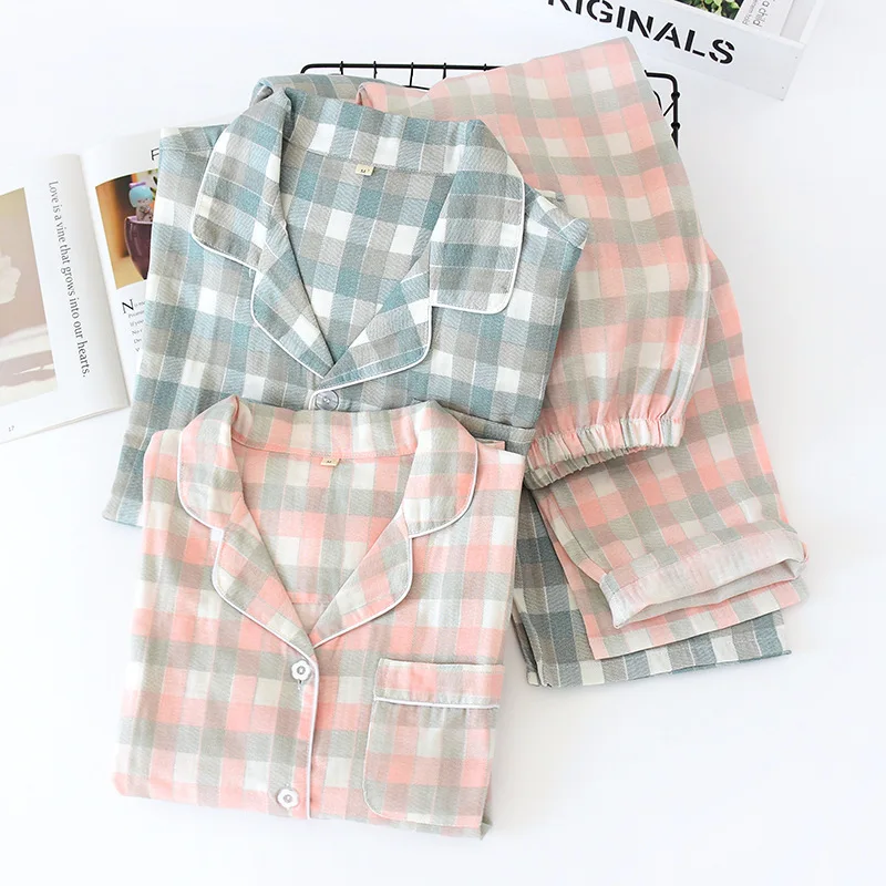 Fdfklak клетчатый Пижамный костюм хлопковые Пижамные комплекты семейная Пижама для