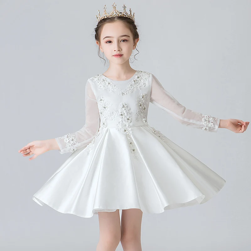 Свадебные платья для девочек принцесс с длинными рукавами осени и зимы Корейская