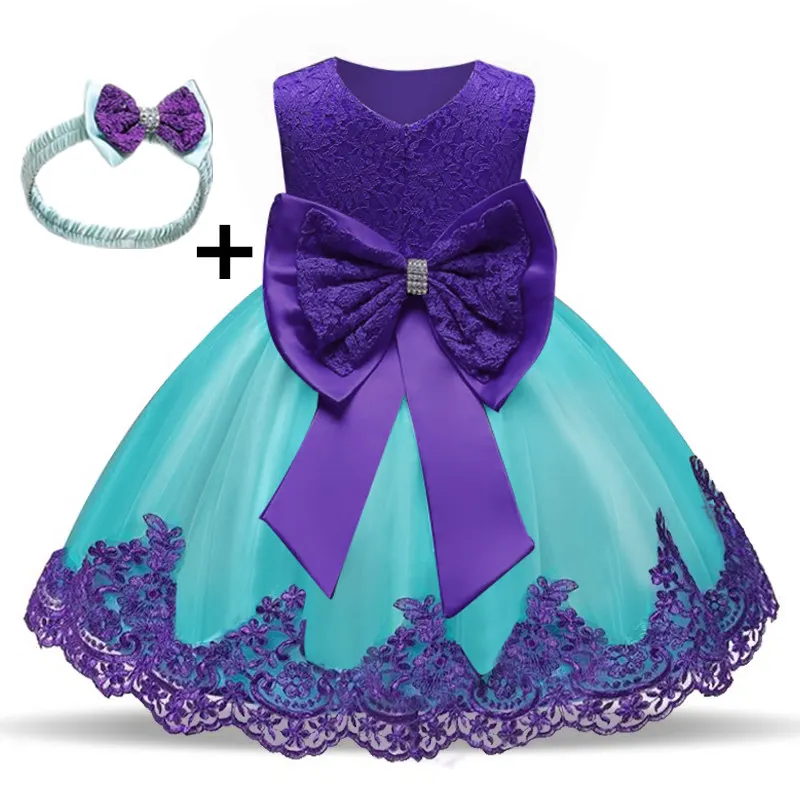 

Baby Kids Dresses For Girls Embroidery Infant Girl Birthday Party Dress Ball Gown Christening Dress for Baby Girl Princess 2021
