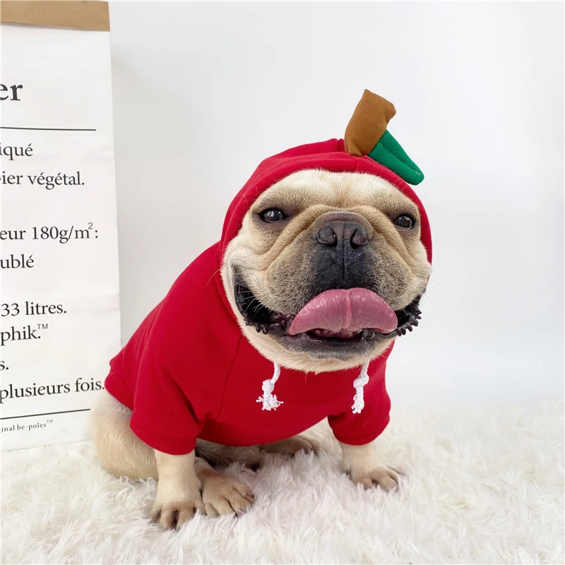

Ins Hit French Bulldog clothes Fall winter velvet Puppy sweater cotton dog clothes English bulldog corgi pug fat dog hoodie