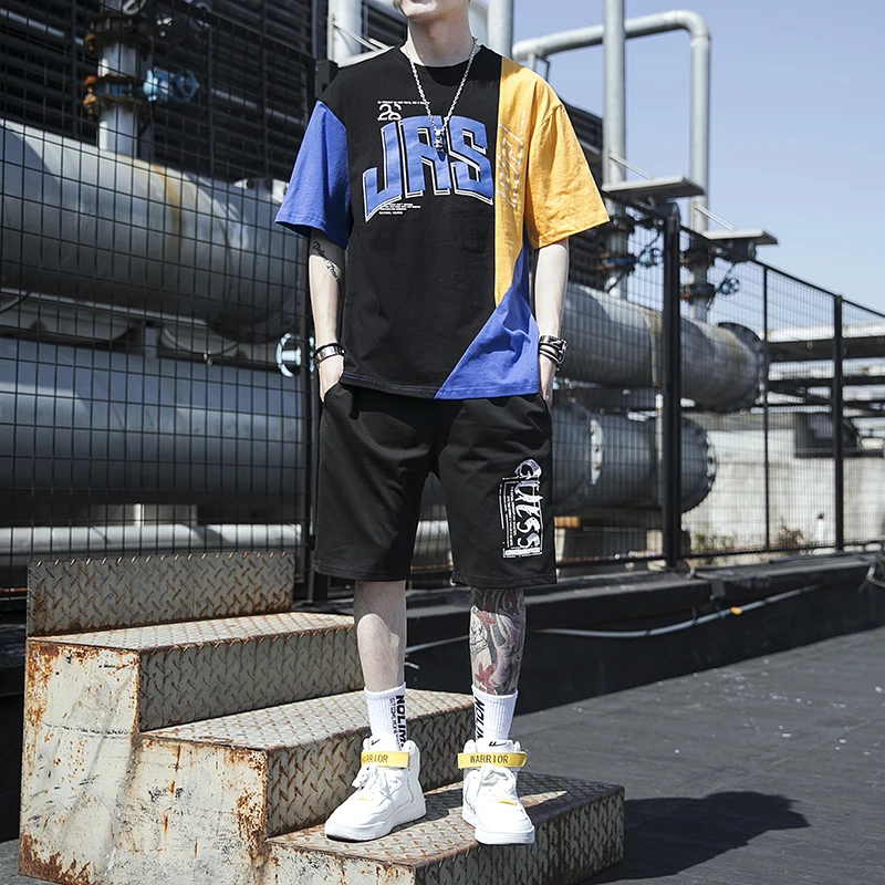 Костюм спортивный мужской с принтом Свитшот и шорты уличный стиль хип хоп