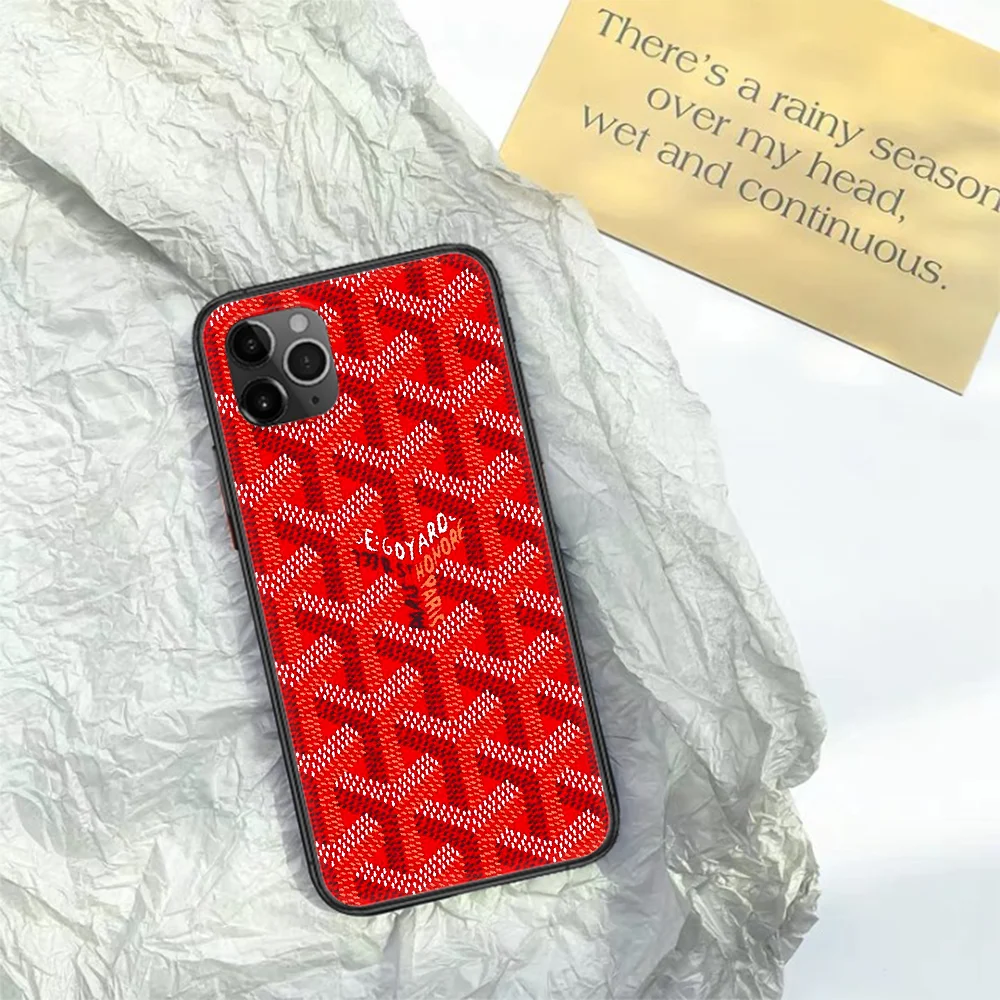 

Goyard Design Phone Case For Iphone 11 12 Mini PRO XR X XS MAX 6 6s 7 8 Plus 4 5 5s SE 2020 black Coque Silicone Shell 3D Back