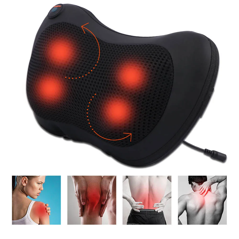 

Massage Pillow Back Massager with Heat Shiatsu Deep Tissue Kneading Neck Massager for Shoulder Leg Body Muscle Home Car Office