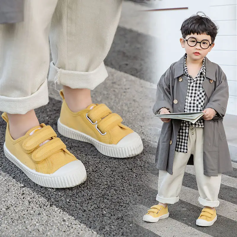 Туфли JY вельветовые для девочек и мальчиков повседневная обувь на плоской