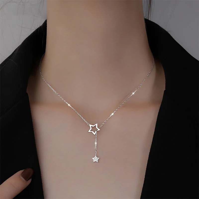 

Женское колье из серебра 925 пробы, с цирконом