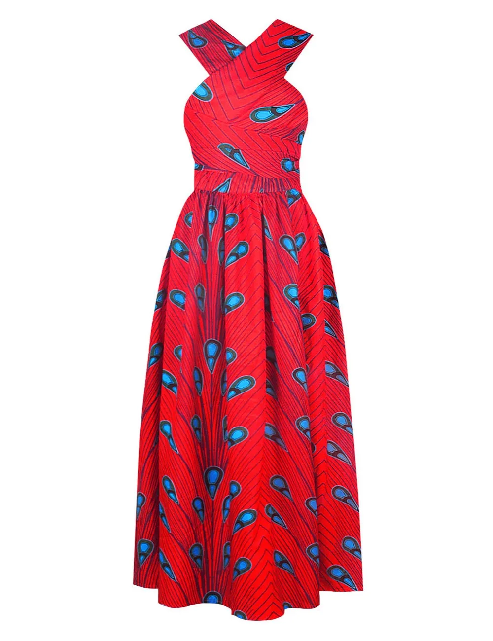 Fadzeco Summer African Dresses for Women New Fashion Robe Dashiki Dress Ethnic Print Backless Sexy African Dress