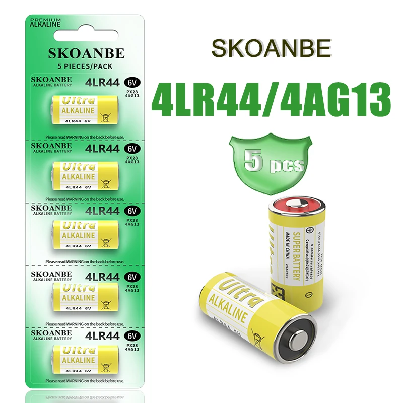 SKOANBE 5 шт. одноразовая сухая батарея 4LR44 6 В щелочная 476A L1325 1414A калькулятор