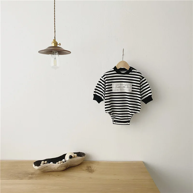

2021 new Baby Striped Clothes Toddler Baby Girl Bodysuit Striped Long Sleeve Boys Jumpsuit Baby Onesie