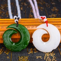 exquisite jewelry jade pendant white green antique jade necklace accessories men and women lucky gifts