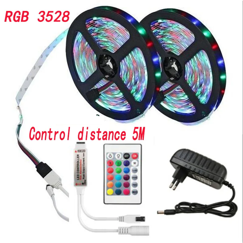 

Ремешок для лампы 5 м, SMD3528 м, 300, водонепроницаемый, RGB, меняющий цвет, мягкий светодиодный светильник с 24-кнопочным инфракрасным контроллером