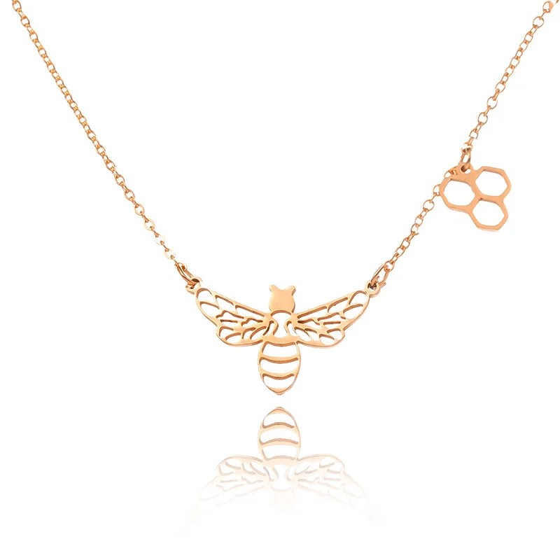 Новинка 2020 кулон в виде пчелы Женское Ожерелье креативный женский соты из