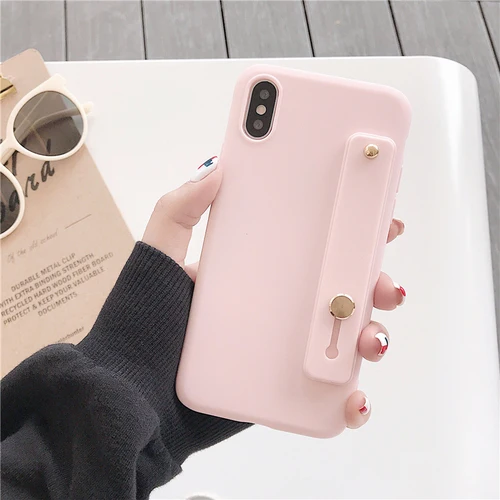 Light Pink Наручный ремешок Браслет на руку силиконовый чехол для Samsung Galaxy S6 S7 край S8 S9 плюс S10 Note 5, 8, 9, 10, A5 A6 A8 A7 A9 стенд - Цвет: Light Pink
