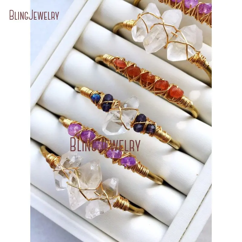 Деревенский точечный провод Обёрточная бумага синий кварц необработанный