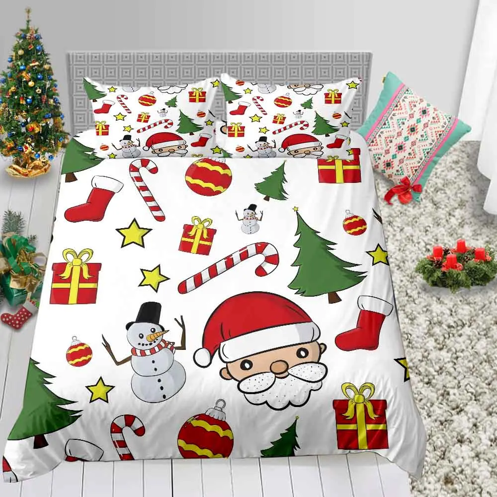 Комплект постельного белья пальцев с принтом черепа Рождественский 3D