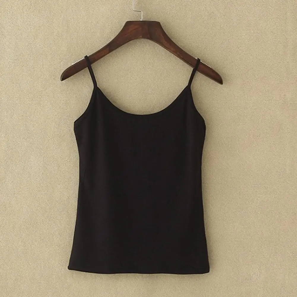 Vest Spaghetti Straps Solid Color Women Sleeveless Slim Camisole Tank Top for Summer   Vest    Slim Camisole Tank Top