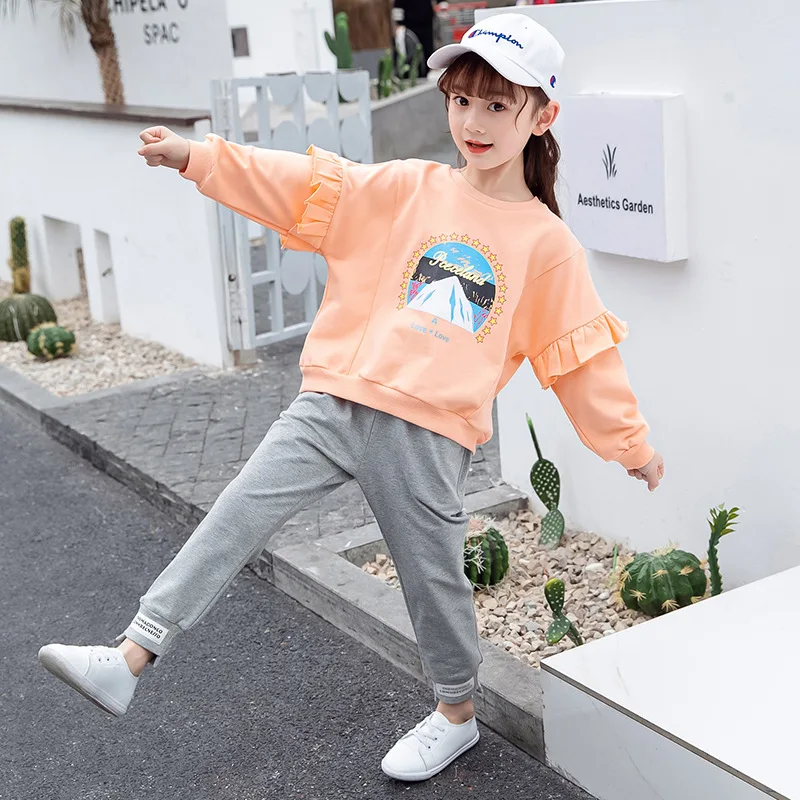 Брюки Детские с эластичным поясом повседневные свободные спортивные штаны для