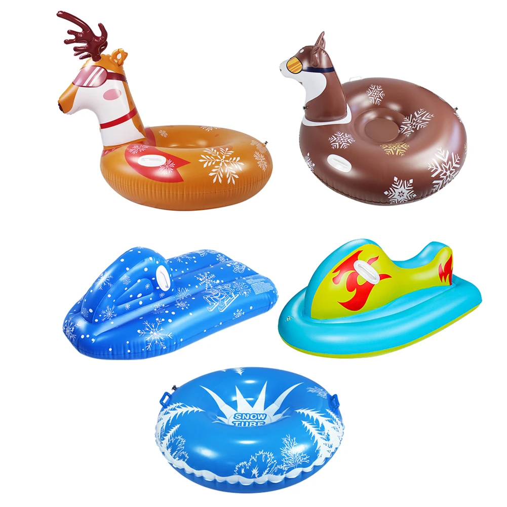

Snow Tube for Winter Inflatable Skiing Ring with Handle Sled Tire Tube Kid Skiing Equipment Inflatable Ski Ring