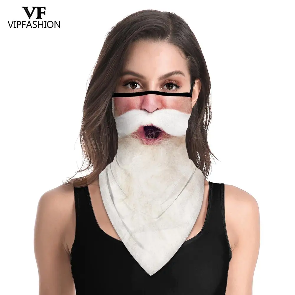 Бандана для взрослых с рождественским принтом модная треугольная маска на