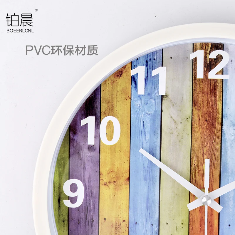Модные настенные часы для спальни Мультяшные круглые креативные простые