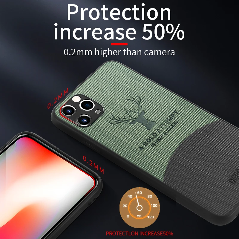 

KEYSION Shockproof Case for iPhone 12 12 Pro Max Deer Cloth Pattern Silicone Ring Stand Phone Cover for Apple iPhone 11 Pro Max