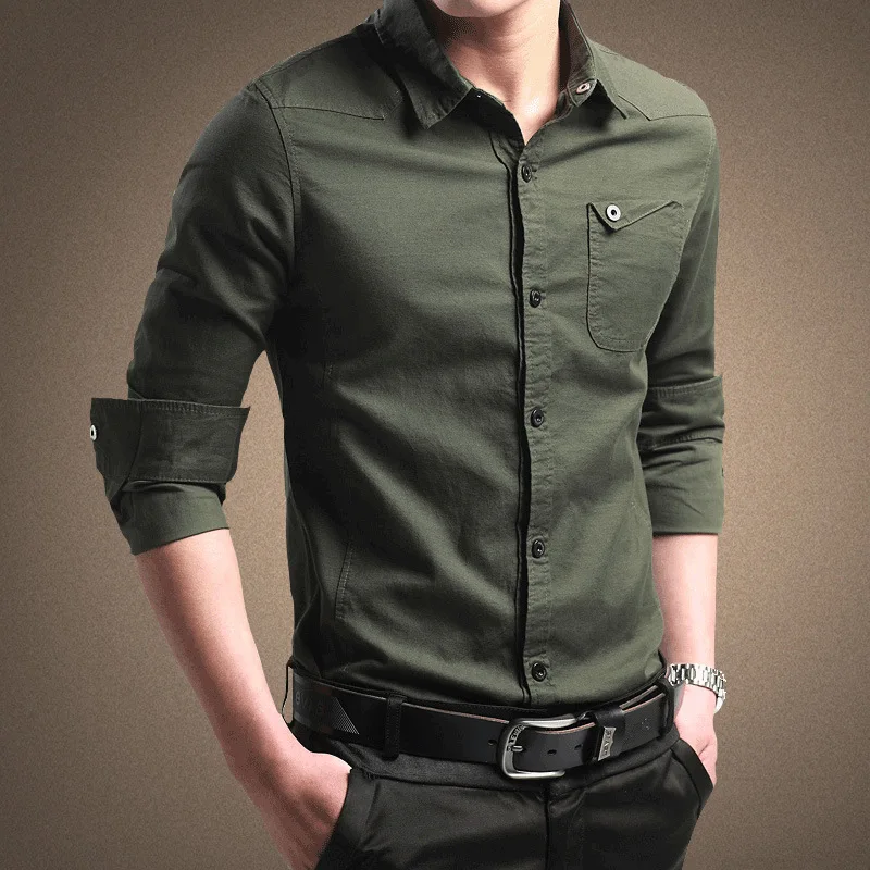 

2021Brand MenShirt Male Dress Shirts Men's Fashion Casual Long Sleeve Business Formal Shirt Camisa Social Masculina Mens Shirts