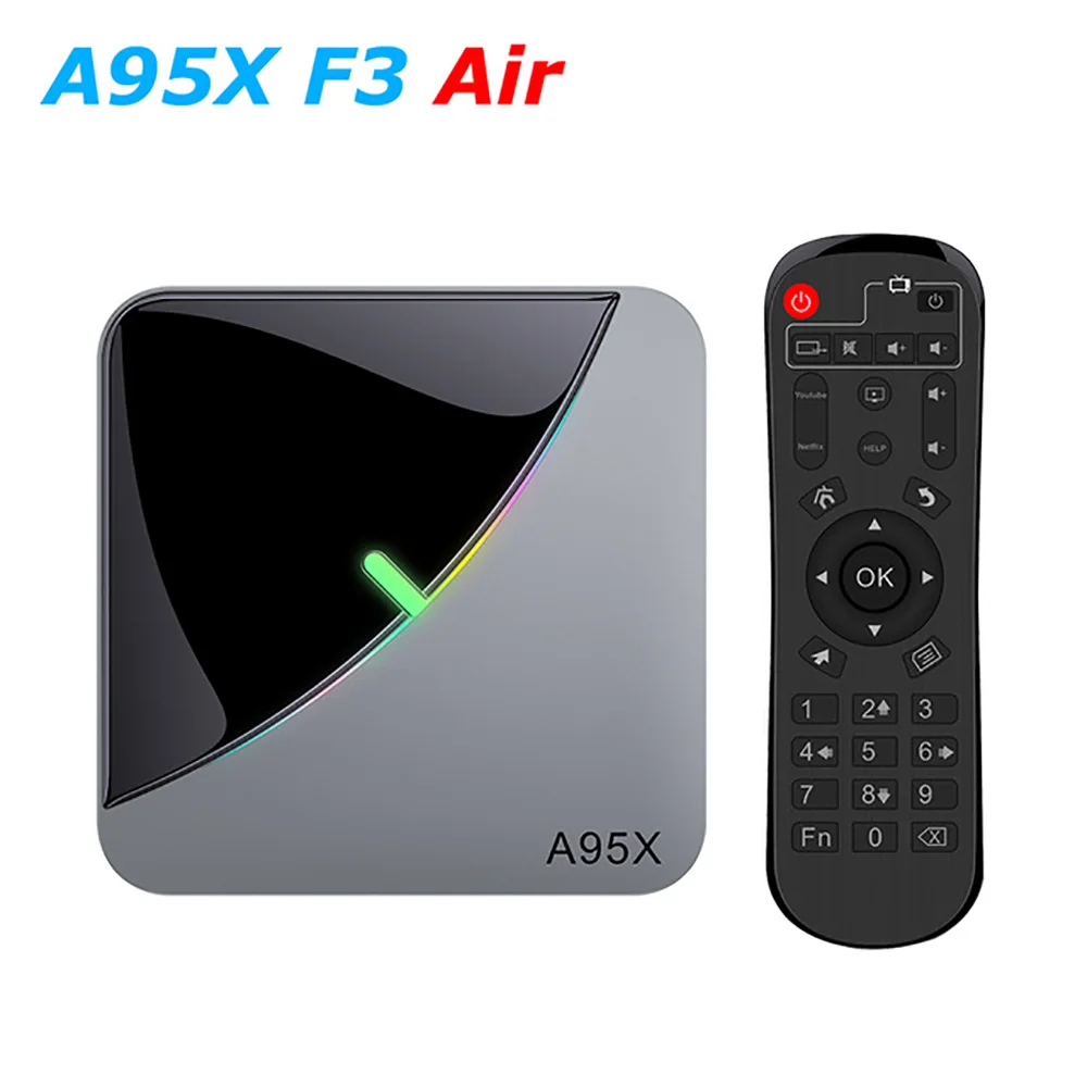 ТВ приставка A95X F3 Air RGB Amlogic S905X3 Android 9 0 телеприставка 5G Wifi Bluetooth 8K медиаплеер android TV