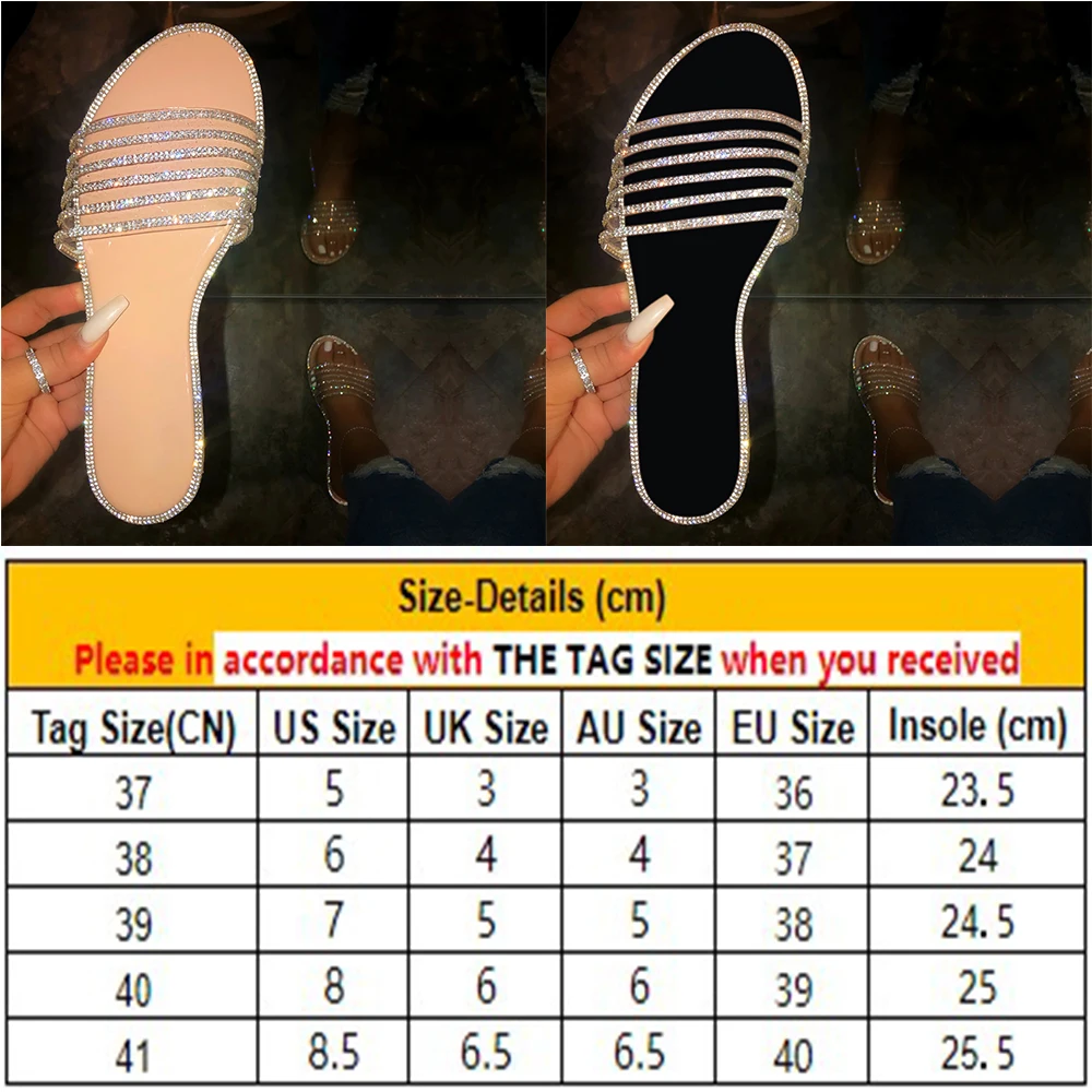 Женские блестящие сандалии со стразами на плоской подошве пляжные шлепанцы