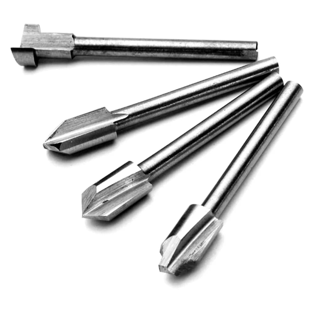 

10pcs 1/8" Shank High Speed Steel Wood Router Bit Woodworking Drill Bits for Dremel Rotary Tools