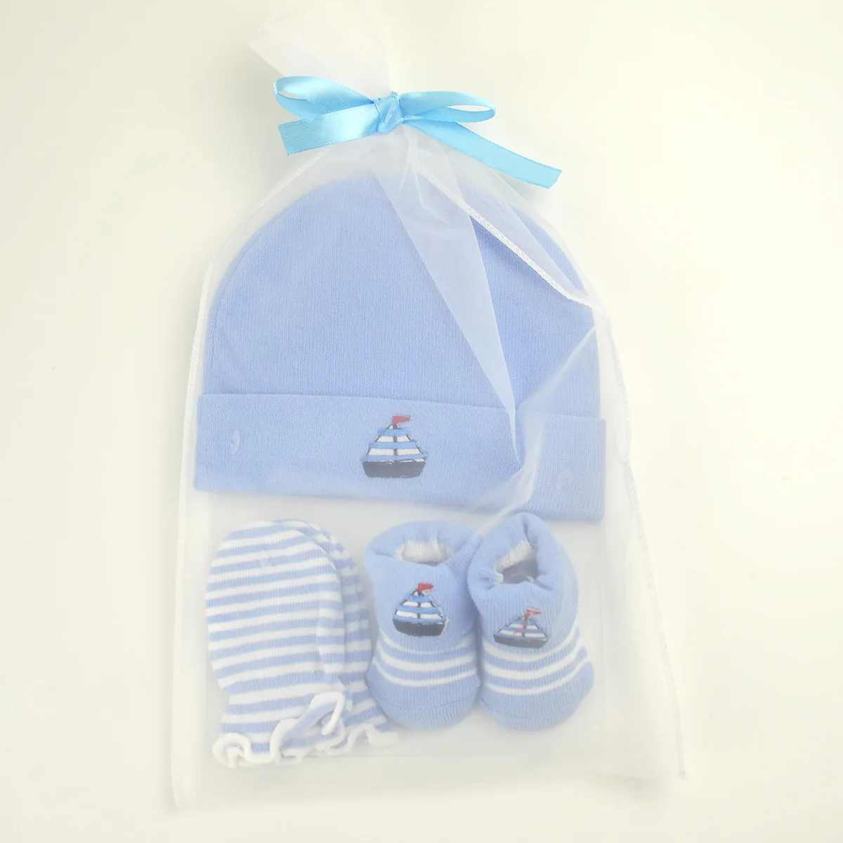 Шапочка для новорожденных носки с перчатками комплект из 3 предметов малышей