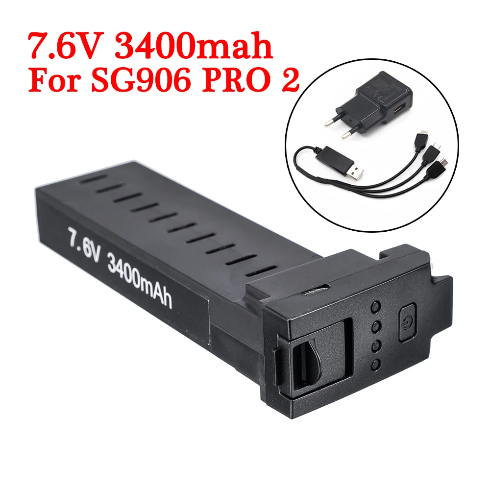 Аккумулятор для дрона SG906 PRO 2 /X193 PRO/X7 PRO GPS, 7,6 В, 3400 мАч, бесщеточный Квадрокоптер, запасные аксессуары для дрона