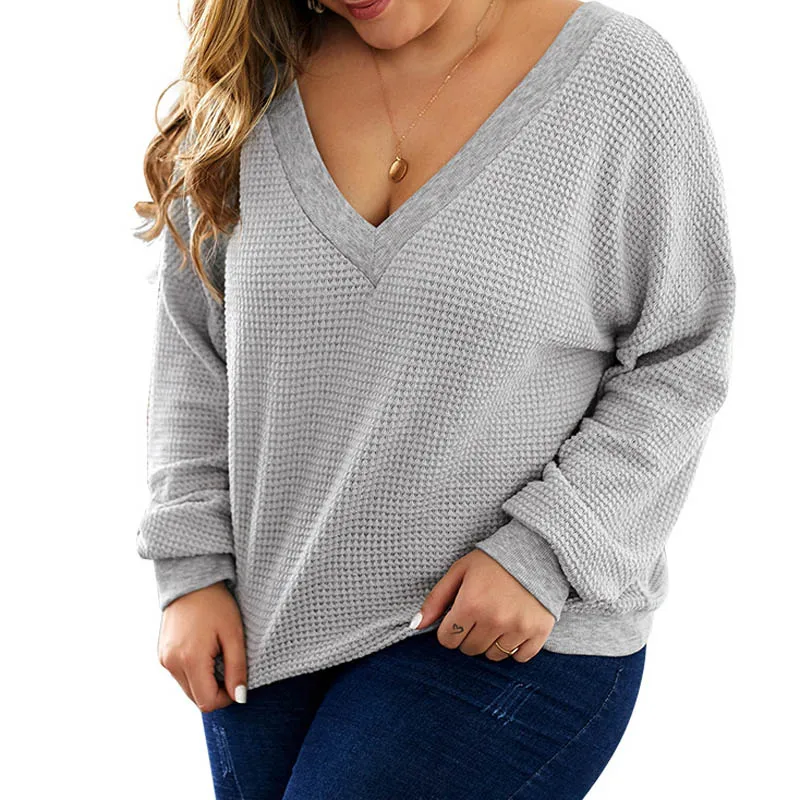 Осенняя женская футболка, большие размеры, обхват груди 140 см, 5XL, 6XL, 7XL, 8XL, Женская Футболка серого цвета