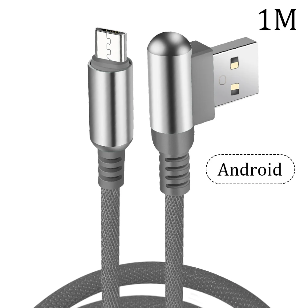 Micro-Grey Type C USBC кабель для быстрой зарядки type-C Micro USB C для iOS локтевой кабель для зарядки мобильного телефона высокоскоростной передачи данных - Color: Micro-Grey