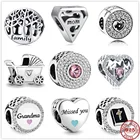 2021 новый оригинальный Шарм-бусина для всей семьи, бабушки, собаки, miss you, Шарм-бусина для браслета Pandora, серебро 925 пробы, ювелирные изделия сделай сам